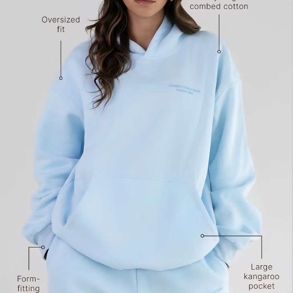 Comfrt limited edit pastel collection light blue hoodie and sweatpant joggers se